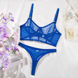 Ensemble de lingerie en dentelle bleue