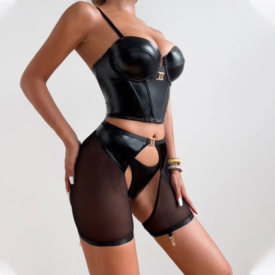 Guêpière sexy en cuir