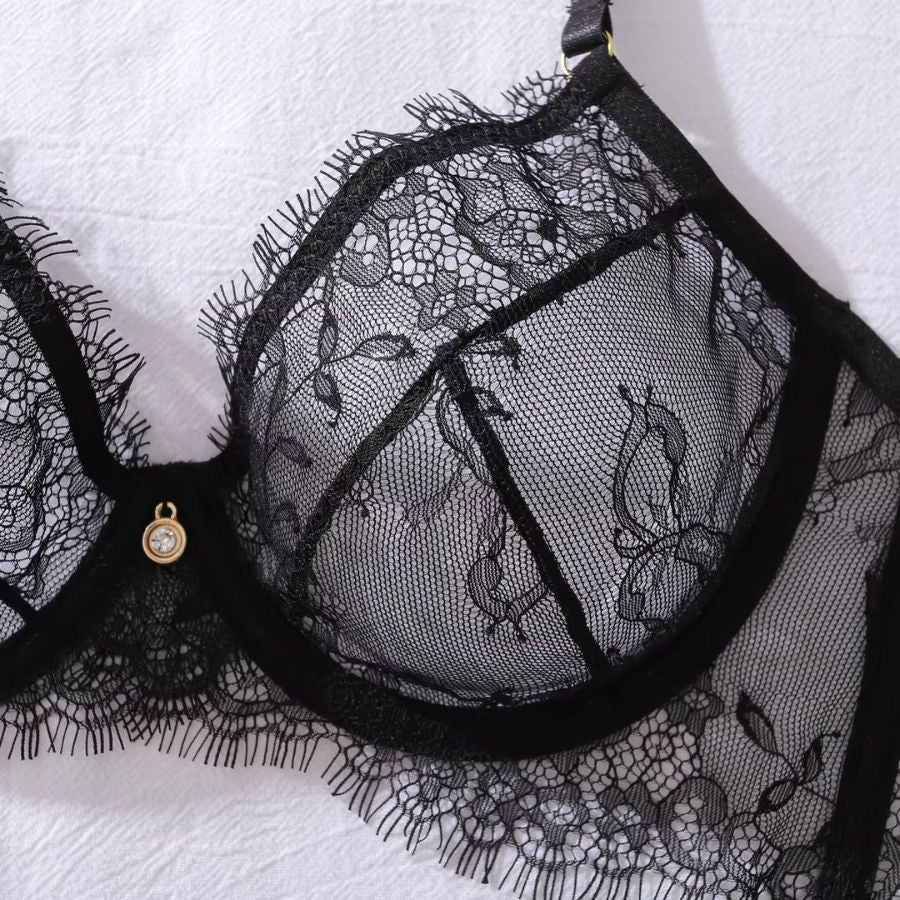 Ensemble de lingerie 2 pièces en dentelle noir