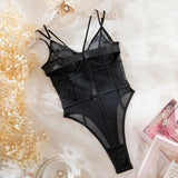 Body sexy transparent noir pas cher