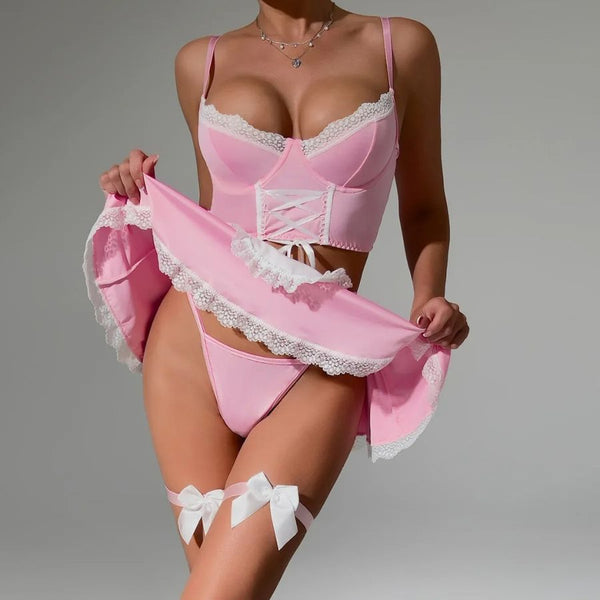 Déguisement soubrette sexy rose