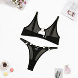 Ensemble de lingerie deux pièces noir pas cher