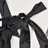 Ensemble de lingerie 2 pièces en satin noir