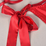 Ensemble de lingerie avec nœud en satin rouge