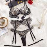 Porte-jarretelle en dentelle noir chic