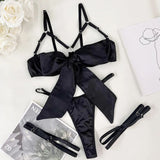 Ensemble de lingerie avec nœud en satin noir