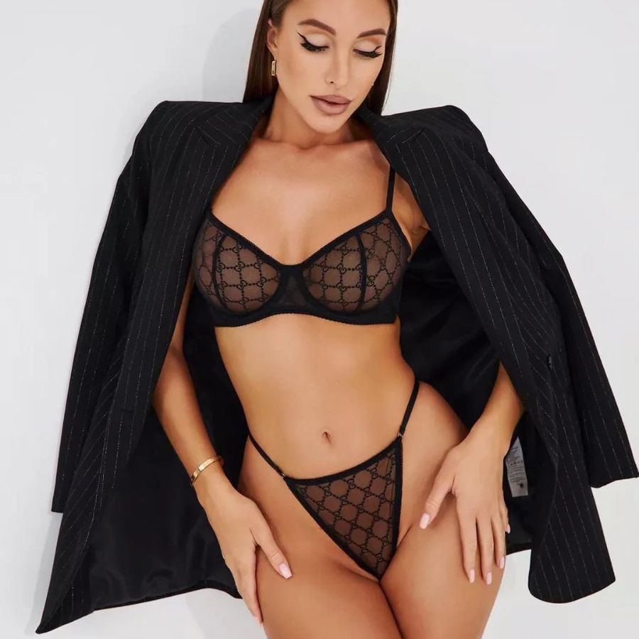 Ensemble de lingerie en dentelle noire confortable