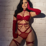 Ensemble de lingerie sexy BDSM rouge pas cher