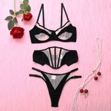 Ensemble de lingerie noir avec serre-taille sexy