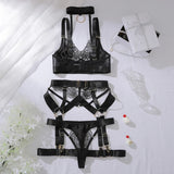 Ensemble porte-jarretelle de luxe en dentelle noire