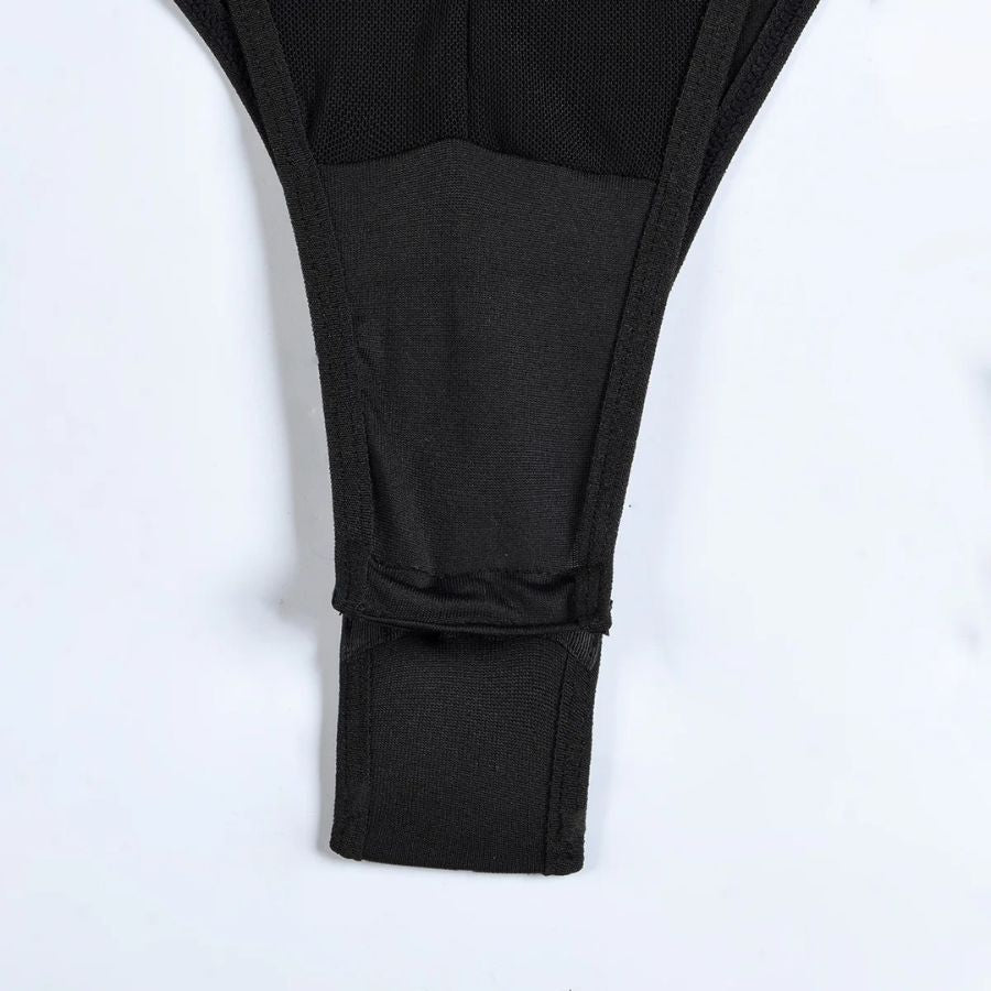 Body sexy porte-jarretelle transparent noir