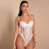 Body sexy en dentelle blanc