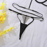 Ensemble de lingerie noir orné de strass